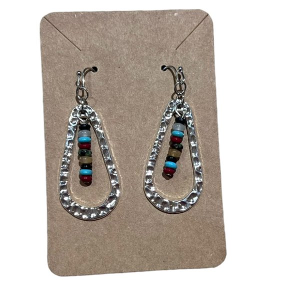 Hollow Water Drop Shape Dangle Silver Color Bohemian Earrings‎ - Picture 3 of 3